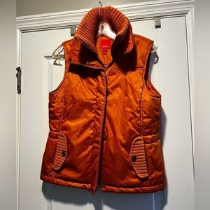 Women’s Esprit Orange Zip Up Puffer Vest. Size M